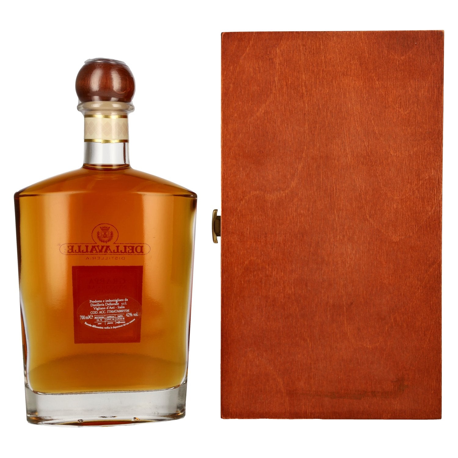 Dellavalle Grappa In Botti Da PORTO Single Vintage Cask 42% Vol. 0,7l in houten doos