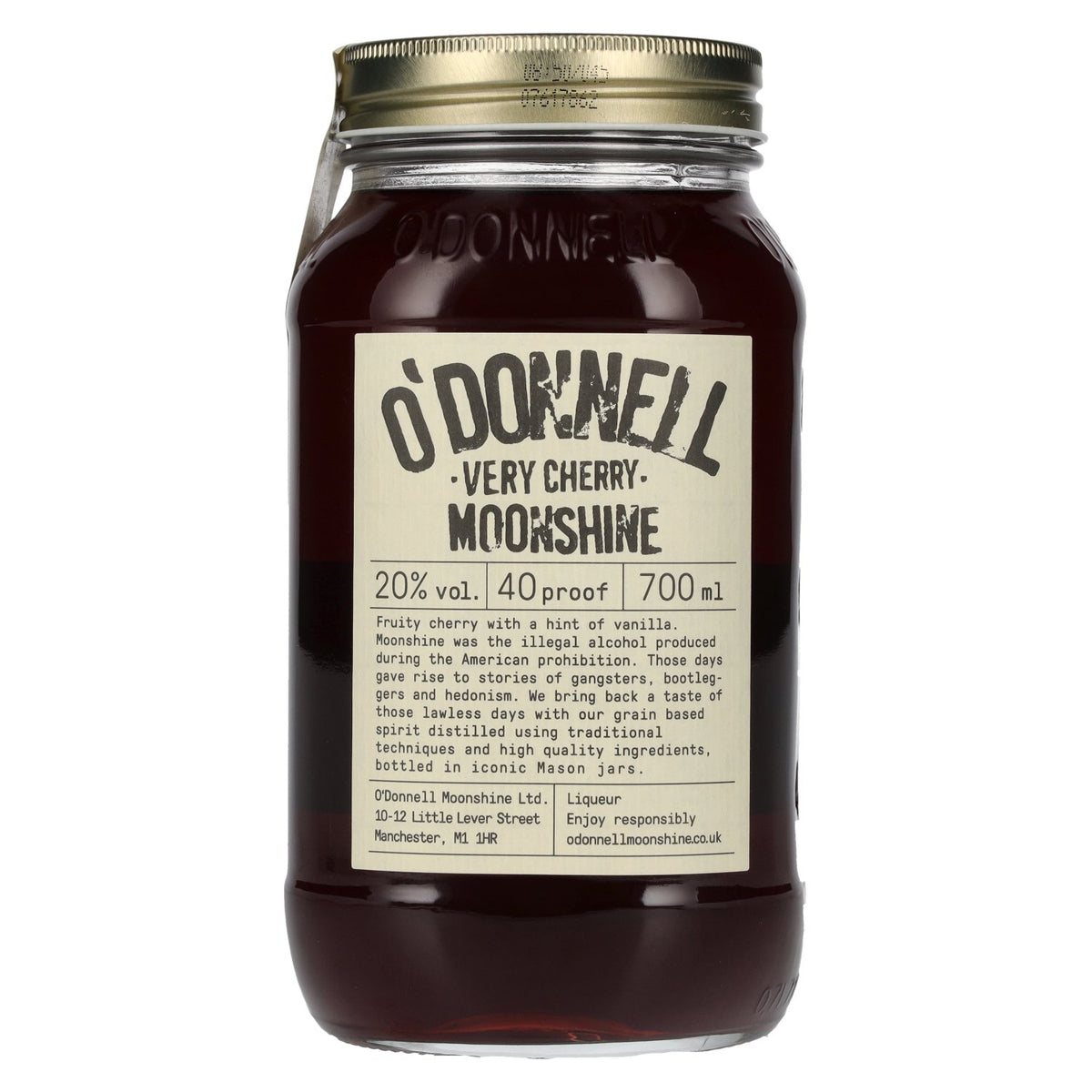 O'Donnell Moonshine VERY CHERRY Liqueur 20% ABV 0.7l