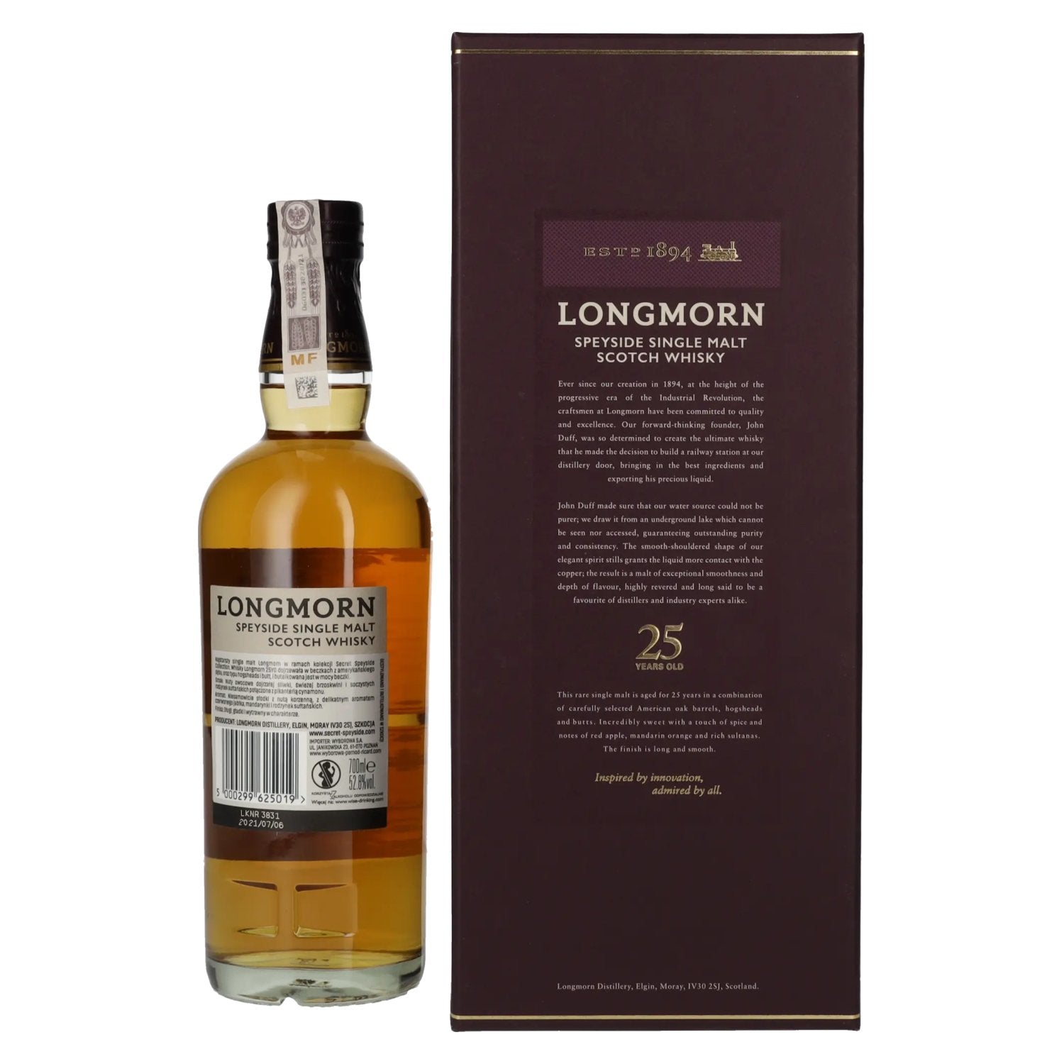 Longmorn 25 Years Old Speyside Single Malt Scotch Whisky 52,8% Vol. 0,7l in gift box
