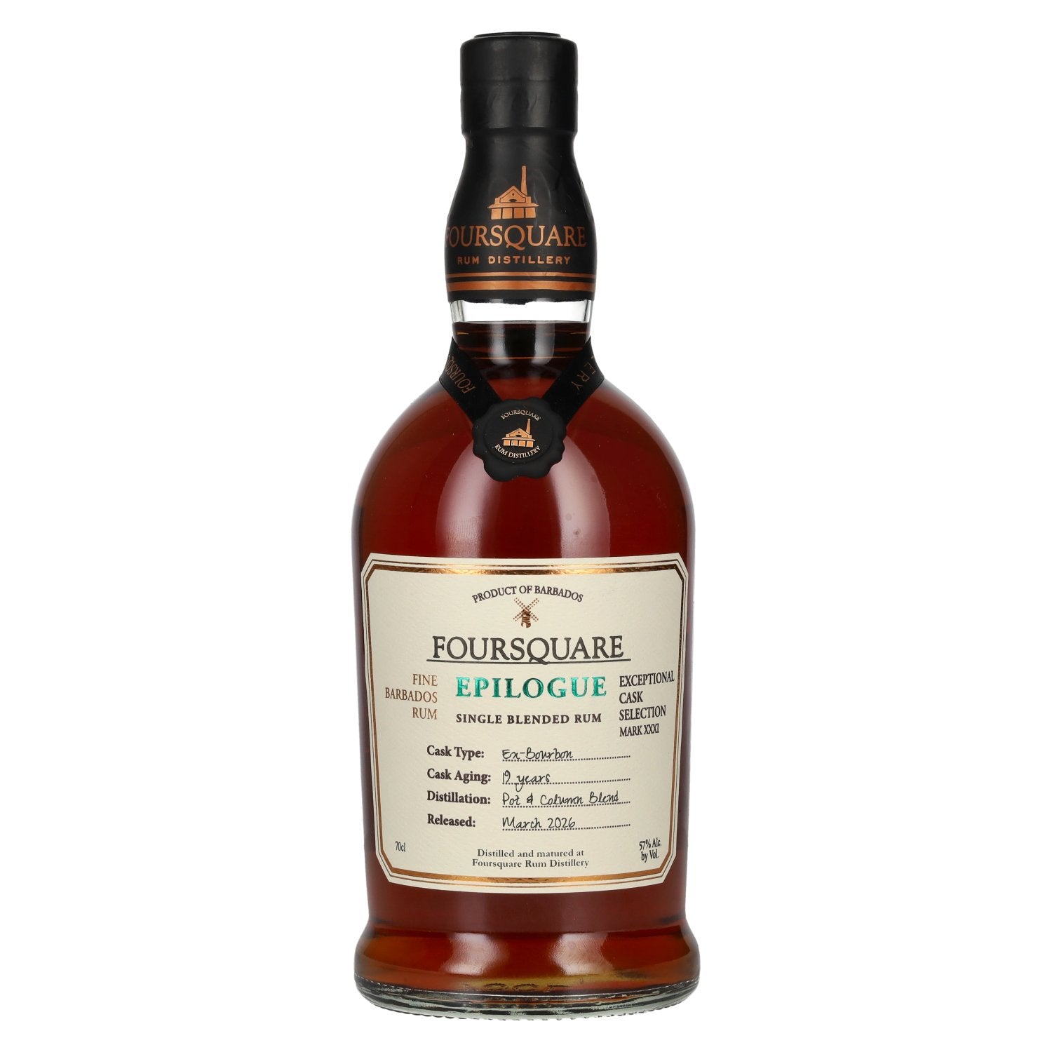 Foursquare 19 ans d'âge Exceptional Cask SELECTION MARK XXXI EPILOGUE 2026 57 % vol. 0,7 l