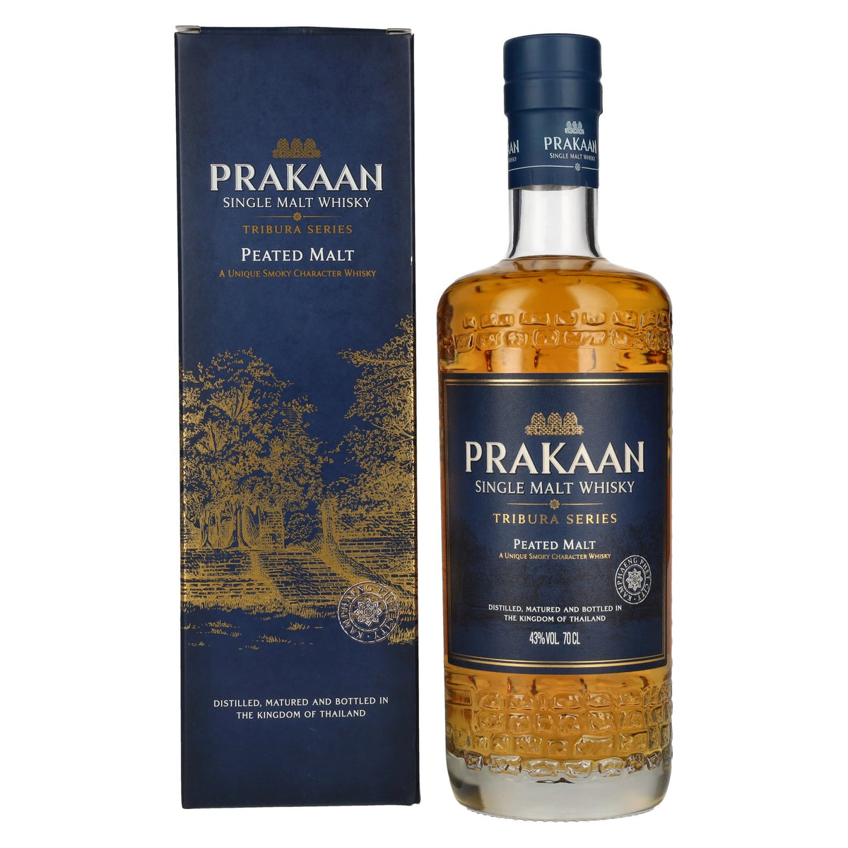 Prakaan TRIBURA SERIES Single Malt Whisky Peated Malts 43% vol. 0.7 l in a gift box
