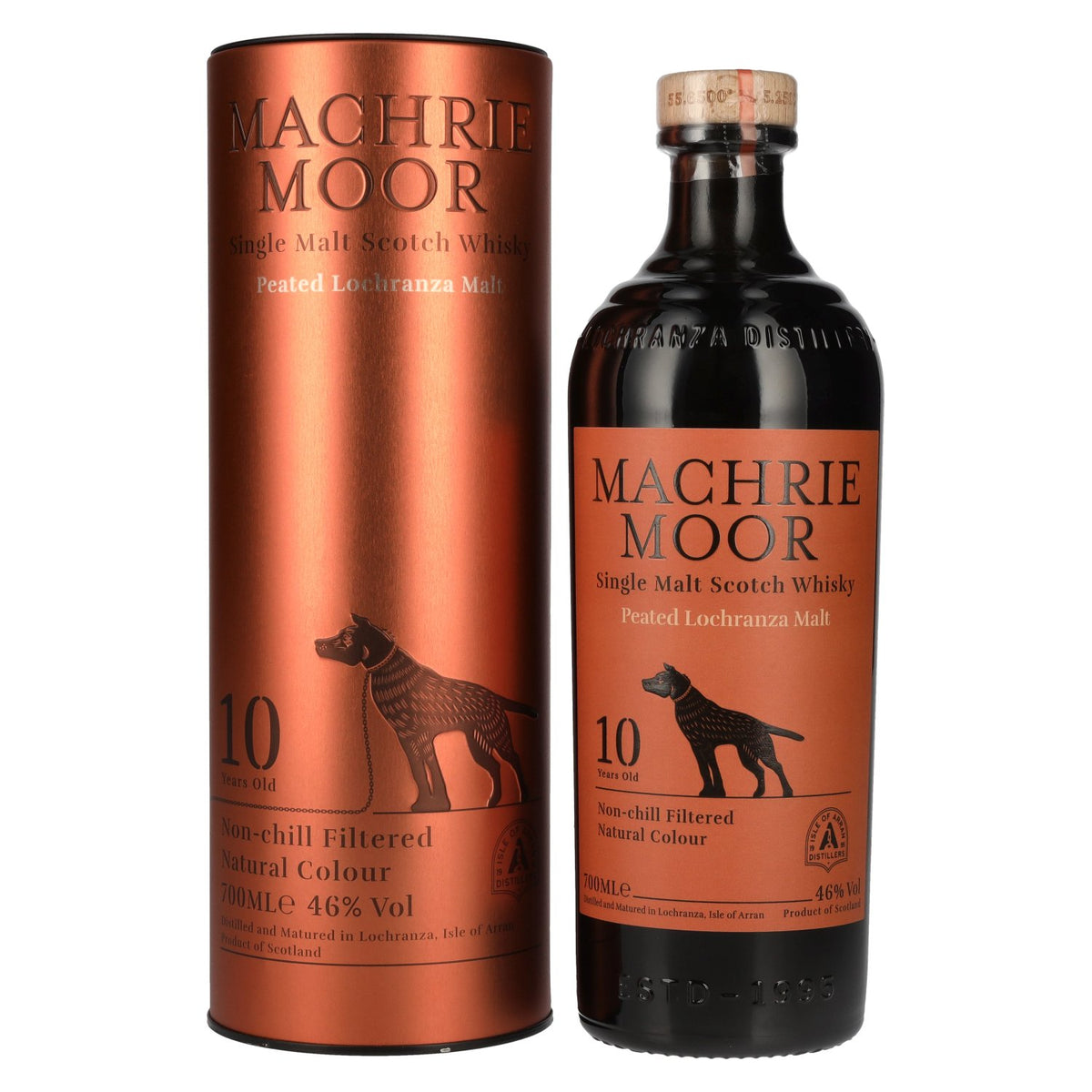 Arran MACHRIE MOOR 10 Years Old Peated Lochranza Malt 46% vol. 0,7 l in blikken doos