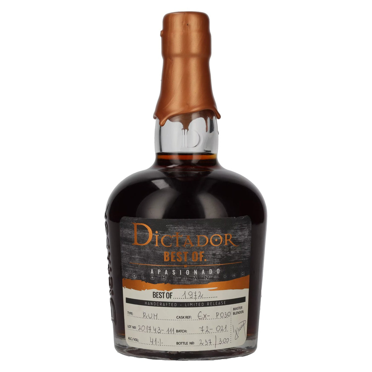 Dictador BEST OF 1972 APASIONADO Rhum colombien 45 ans d'âge/030317/EX-P030 41 % vol. 0,7 l
