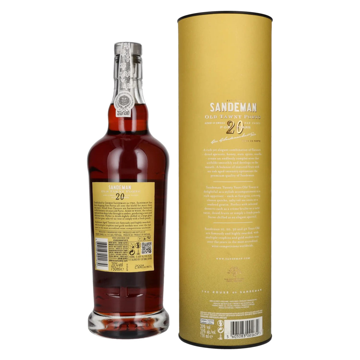 Sandeman 20 ans d'âge TAWNY Porto 20 % vol. 0,75 l dans un coffret cadeau
