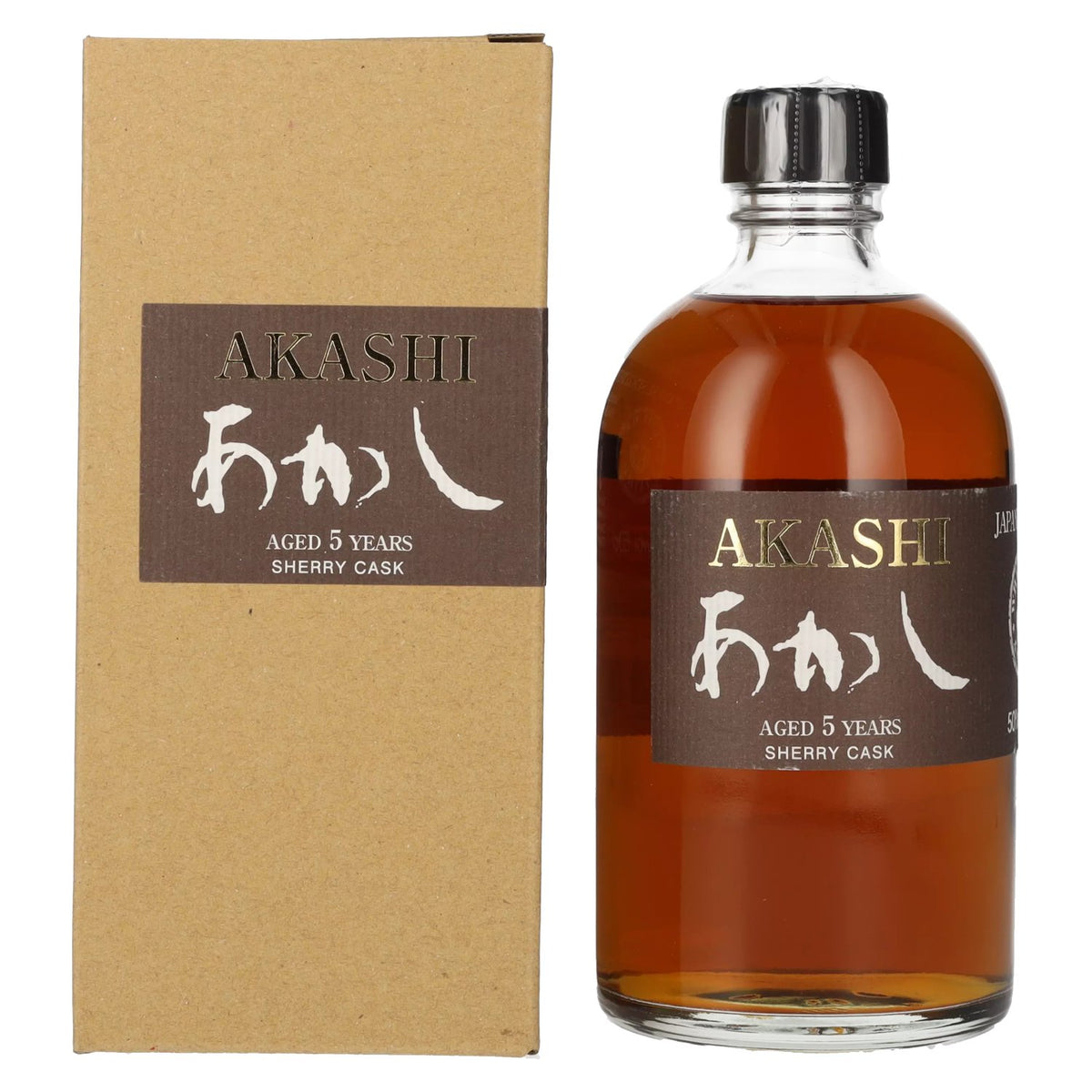 White Oak AKASHI 5 Years Old Single Malt SHERRY CASK 50% vol. 0,5 l in geschenkverpakking