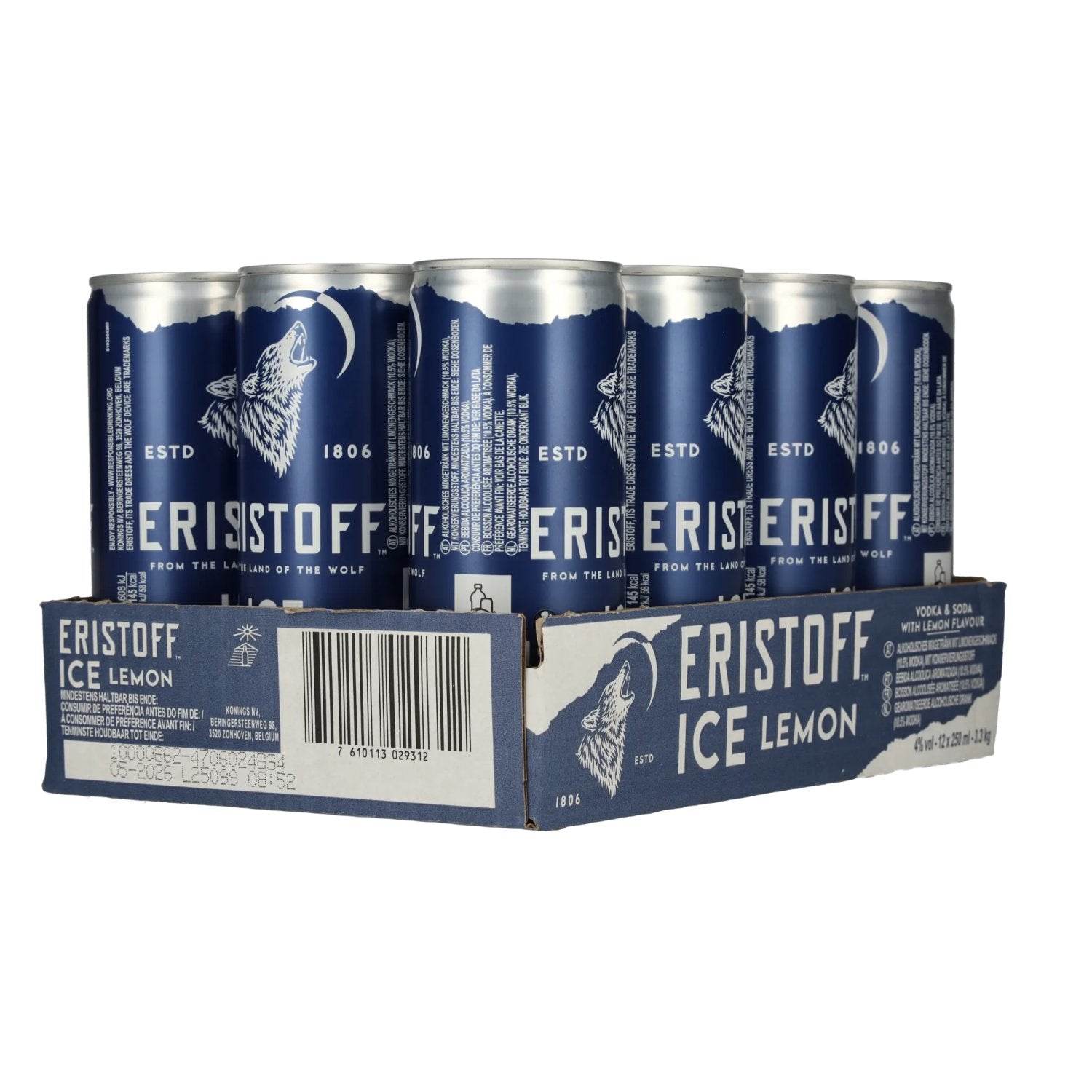 Eristoff Ice Lemon 4% Vol. 12x0,25l cans deposit