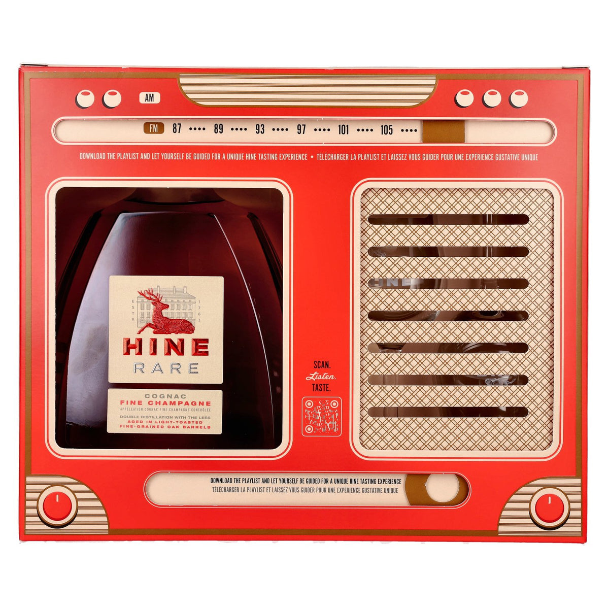 Hine RARE VSOP The Original Fine Champagne Cognac 40% vol. 0,7 l in geschenkverpakking met 2 glazen