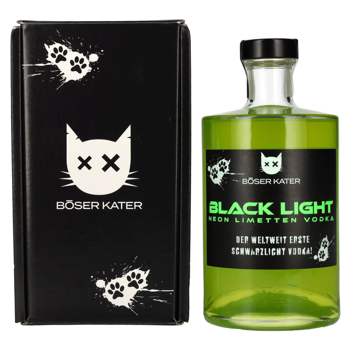 Böser Kater Black Light Neon Lime Vodka 40% ABV 0.5l in a gift box