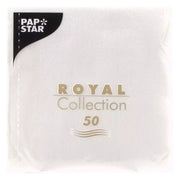 Serviettes de cocktail blanches 25 x 25 cm, lot de 50