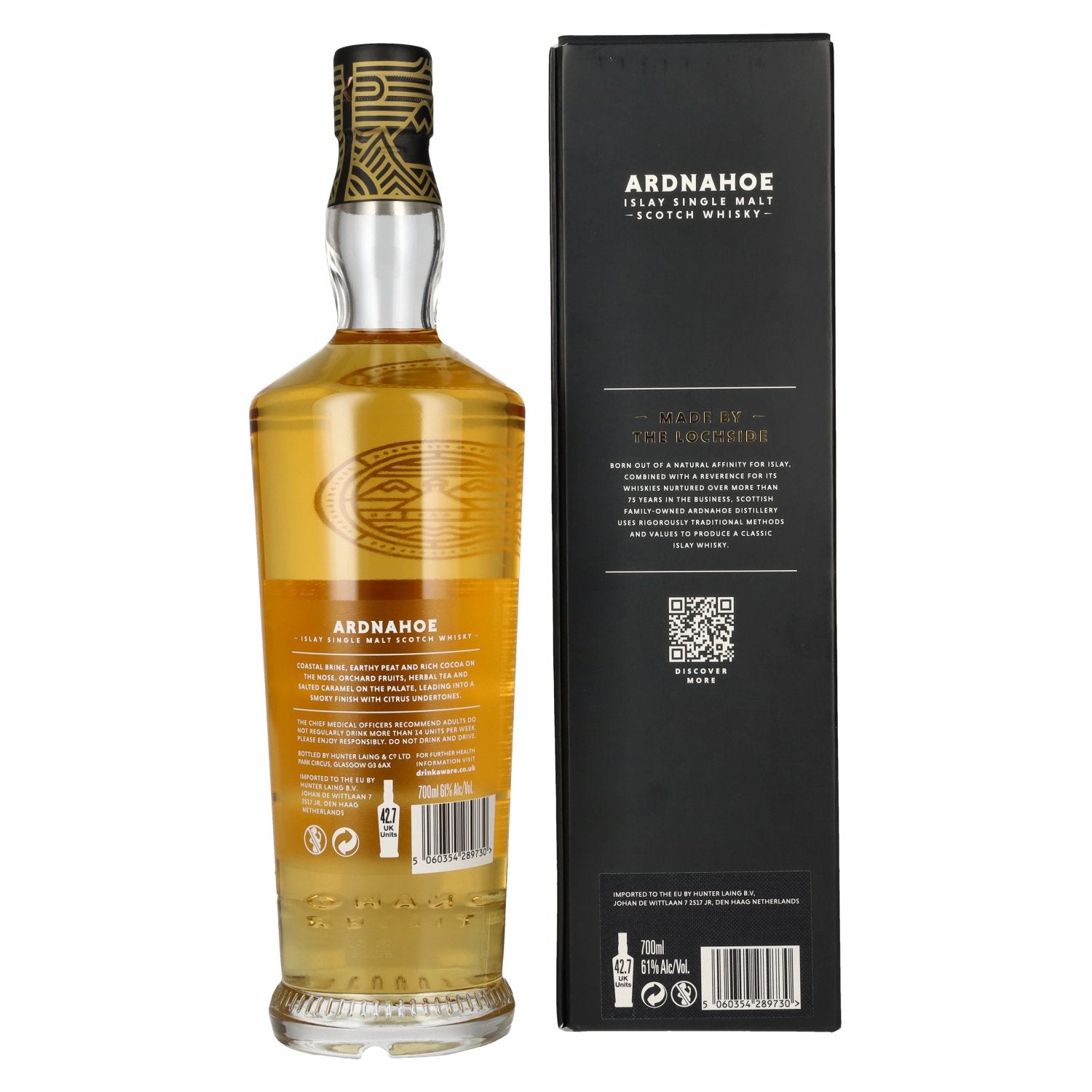 Ardnahoe 5 Years Old CASK STRENGTH Islay Single Malt Scotch Whisky 61% Vol. 0,7l in geschenkverpakking