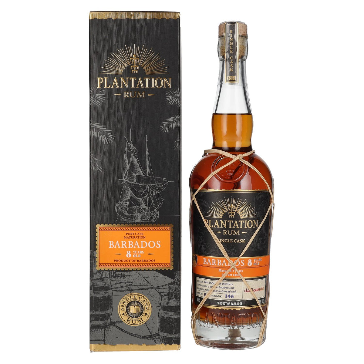 Plantation Rum BARBADOS 8 Years Old Old Port Finish van delicando 2023 46,8% vol. 0,7 l in geschenkverpakking